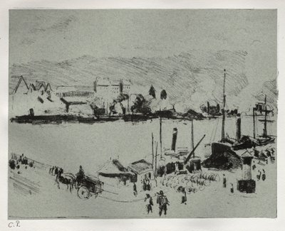 Quai Boieldieu i Rouen, ca. 1896. av Camille Jacob Pissarro