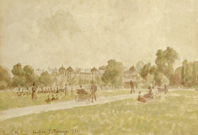 Regents Park, London, 1890 (wc og blyant på papir) av Camille Jacob Pissarro