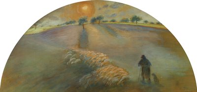 Hyrde og sauer; Berger et Moutons, 1890 av Camille Jacob Pissarro