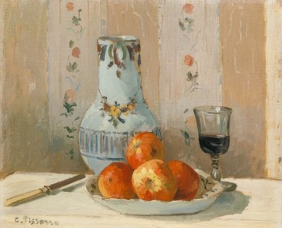 Stilleben med epler og mugge. 1872 av Camille Jacob Pissarro