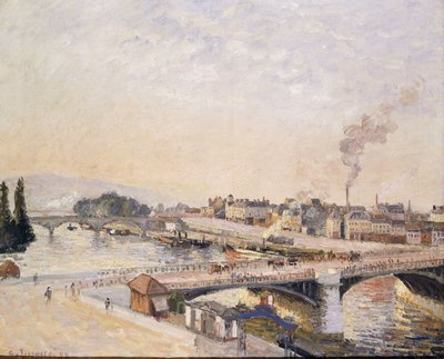 Soloppgang over Rouen; Lever du Soleil a Rouen, 1898 av Camille Jacob Pissarro