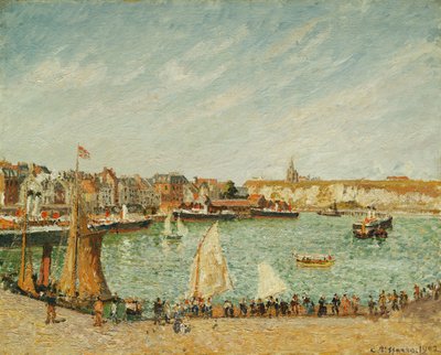 Ettermiddagssolen, ytre havn i Dieppe; The Afternoon, Sun, Den ytre havnen i Dieppe, 1902 av Camille Jacob Pissarro