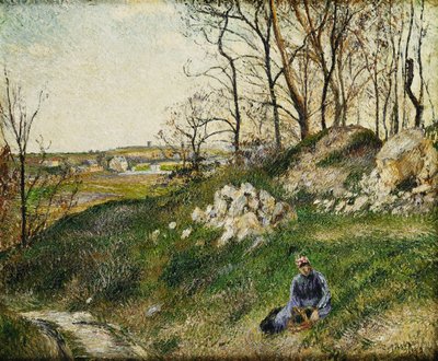 Kålplukkerne, Pontoise; The Cabbage Quarries, Pontoise, 1882 av Camille Jacob Pissarro