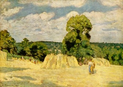Harvest, 1876, 1939. av Camille Jacob Pissarro