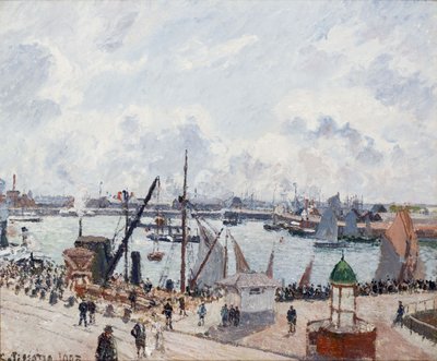 Den ytre havnen i Le Havre. Morgen. Sol av Camille Jacob Pissarro