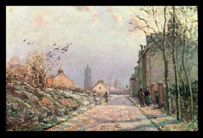 Veien, Vinterens effekt; The Road, Winter Effect, 1872 av Camille Jacob Pissarro