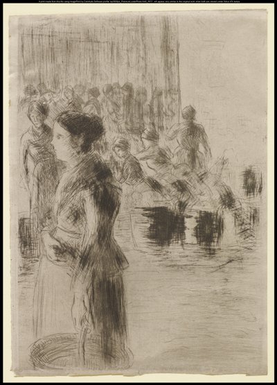 The Servant Girl Marketing, 1888 av Camille Jacob Pissarro