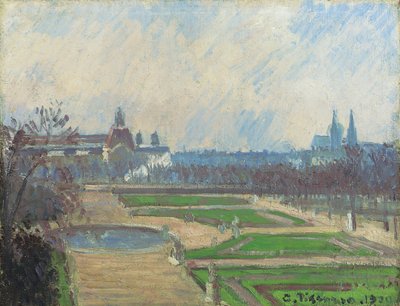 Tuileriene og Louvre, 1900 av Camille Jacob Pissarro