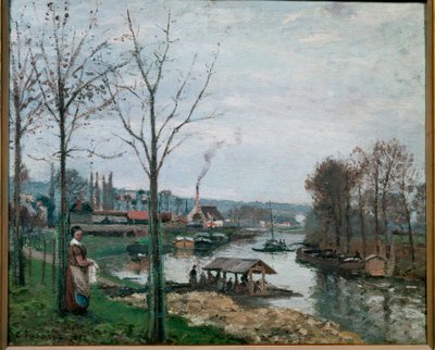 Vaskehuset i Port Marly av Camille Jacob Pissarro
