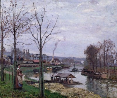 The Washing House, Pontoise Port-Marly, eller The Wash-house, 1872 av Camille Jacob Pissarro
