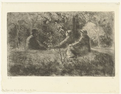 Zondagse rust in het bos Søndagshvile i skogen av Camille Jacob Pissarro