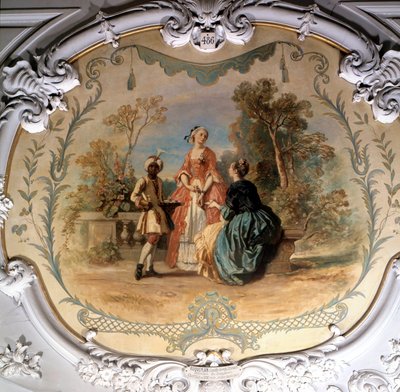 Smak i parken til Chantilly Painting av Camille Roqueplan (1803-1855) 1800-tallets søn. 0,97 x 1,14 m Chantilly, museumskonde av Camille Joseph Etienne Roqueplan