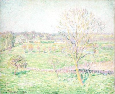 Et felt med et valnøtttre om våren av Camille Jacob Pissarro