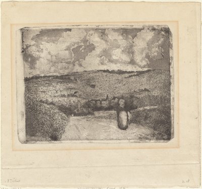 En kvinne som går langs en landevei (La Femme sur la Route) av Camille Pissarro