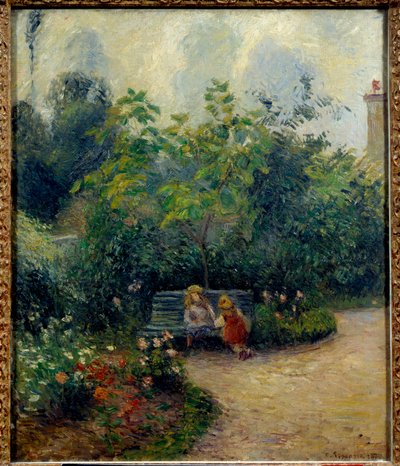 Et hjørne av hagen ved Eremitasjen (the Mathurins hage) Maleri av Camille Pissarro (1830-1903) 1877. Dim 0,55 x 0,46m Paris, musee d