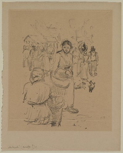På markedet av Camille Pissarro