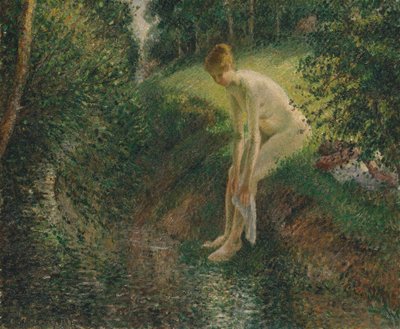 Badende i skogen, 1895. av Camille Jacob Pissarro