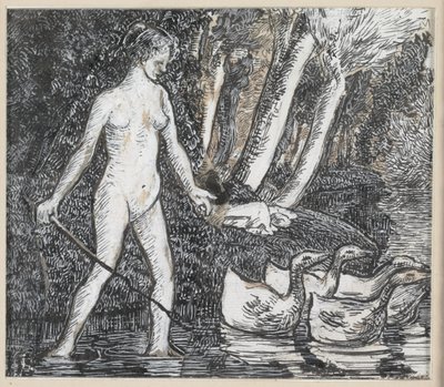 Bader med gjess, 1895 av Camille Jacob Pissarro
