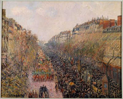 Day of Mardi Gras på Boulevard Montmartre i Paris i 1897 Maleri av Camille Pissarro (1830-1903) 1897 Los Angeles. Hammer Museum av Camille Jacob Pissarro