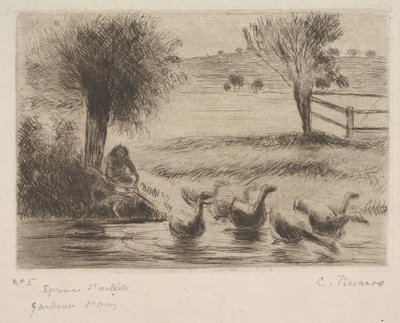 Gåsejente, 1888. av Camille Jacob Pissarro