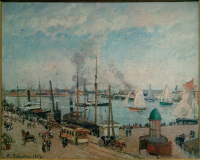 Le Havre havn ved høyvann av Camille Jacob Pissarro