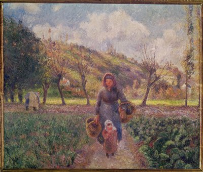 I hagen (olje på lerret) av Camille Pissarro
