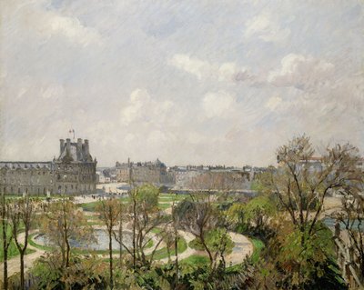 Tuileries hage, vårmorgen; Tuileriehagen, morgen, vår, 1900 av Camille Jacob Pissarro