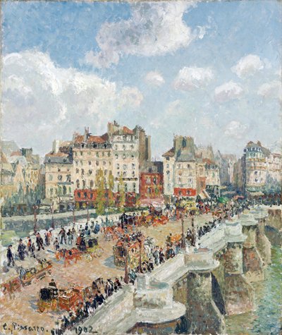 Le Pont Neuf (The Pont-Neuf) - Maleri av Camille Pissaro (1830-1903), olje på lerret (55x46,5 cm) av Camille Pissarro