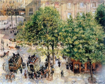 Place du Theatre-Francais, våren, 1898 av Camille Jacob Pissarro