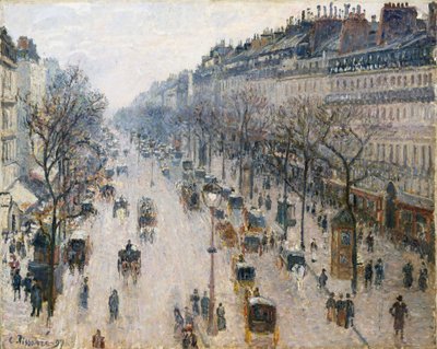 Boulevard Montmartre på en vintermorgen av Camille Jacob Pissarro