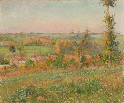 The Hills of Thierceville sett fra Country Lane, Vicinity of Eragny; Les coteaux de Thierceville vus de la cavee, environs d"Eragny, 1884 av Camille Jacob Pissarro