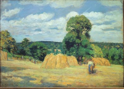Høsten i Montfoucault i Mayenne (olje på lerret av Camille Jacob Pissarro