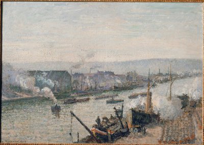Havnen i Rouen (olje på lerret) av Camille Pissarro