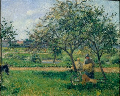Trillebåren, frukthagen, ca 1881 (olje på lerret) av Camille Jacob Pissarro