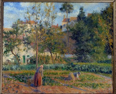 Grønnsakshage ved Eremitasjen, Pontoise-maleri av Camille Pissarro (1830-1903) 1879 Søn. 0,55x0,65 m Paris, musee d