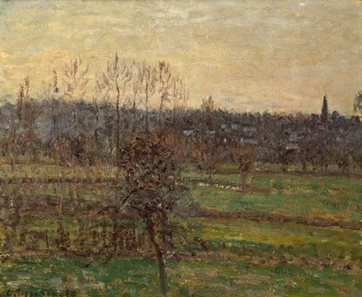 Utsikt over Bazincourt, vinter av Camille Pissarro