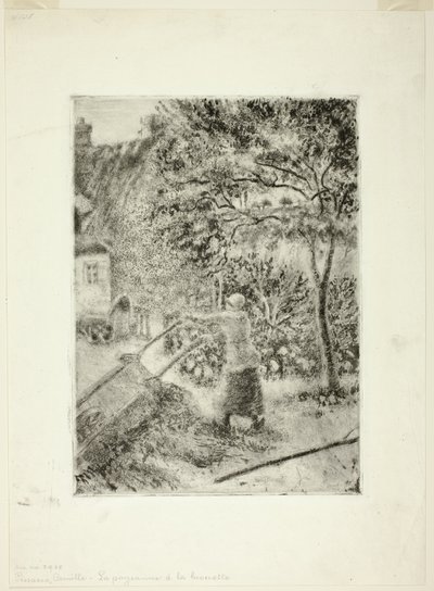 Kvinne som tømmer en trillebår av Camille Pissarro