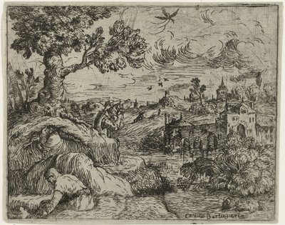 Landskap med overskyet himmel av Camillo Berlinghieri