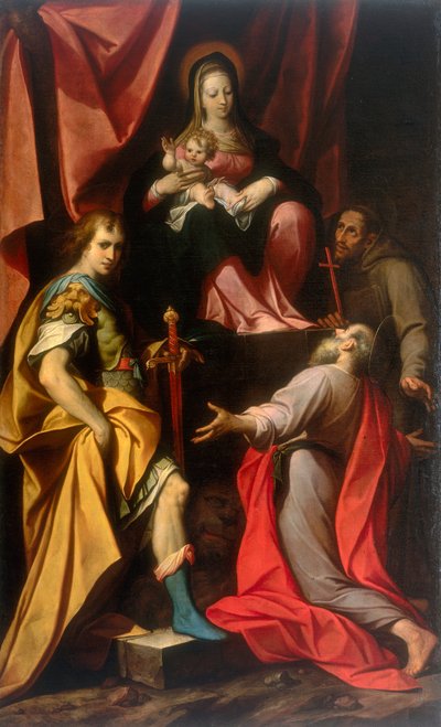 Madonna with Child and Saints Vitale and Jerome, verk av Camillo Procaccini, konservert på Galleria Estense i Modena av Camillo Procaccini