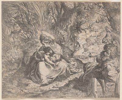 Resten på flukten til Egypt, 1587-1590. av Camillo Procaccini