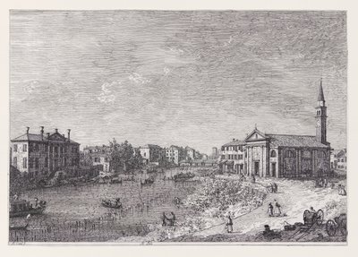 Al Dolo (At Dolo), fra serien Vedute (Views) av Canaletto (Giovanni Antonio Canal)