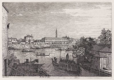 Ale Porte del Dolo (At the Locks of Dolo), fra serien Vedute (Views) av Canaletto (Giovanni Antonio Canal)