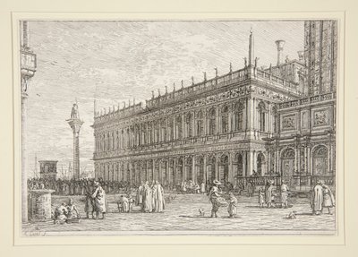 Bokbutikken. V., fra serien Vedute (Views) av Canaletto (Giovanni Antonio Canal)