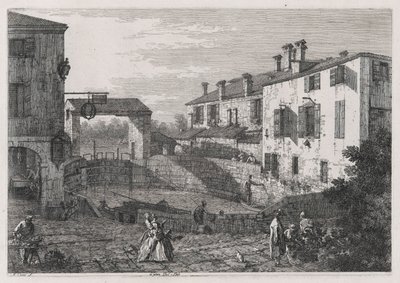Le Porte Del Dolo (The Locks of Dolo), fra serien Vedute (Views) av Canaletto (Giovanni Antonio Canal)