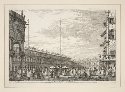 Le Procuratie Nuove e S. Ziminian V. (The Procuratic Nuove and the Church of San Geminiano, Venezia), fra serien Vedute (Views) av Canaletto (Giovanni Antonio Canal)