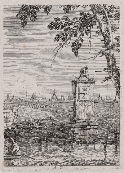 Det lille monumentet, fra serien Vedute (Views) av Canaletto (Giovanni Antonio Canal)