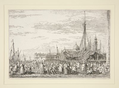 The Market on the Molo, fra serien Vedute (Views) av Canaletto (Giovanni Antonio Canal)