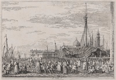 The Market on the Molo, fra serien Vedute (Views) av Canaletto (Giovanni Antonio Canal)