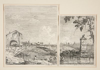 Vognen som passerer over en bro, fra serien Vedute (Views) av Canaletto (Giovanni Antonio Canal)