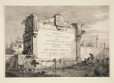 Tittelplate, fra serien Vedute (Views) av Canaletto (Giovanni Antonio Canal)